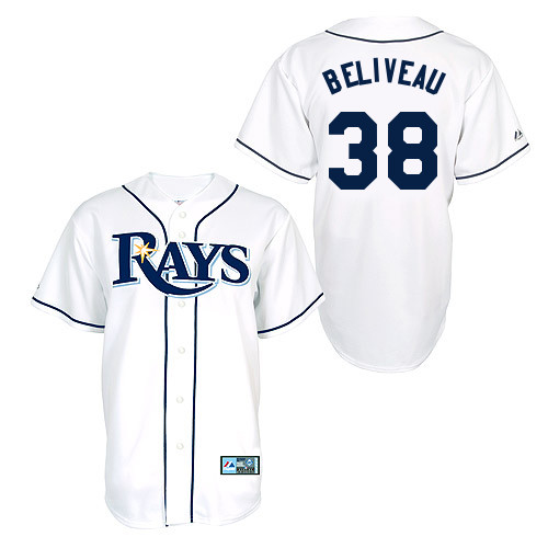 Jeff Beliveau #38 Youth Baseball Jersey-Tampa Bay Rays Authentic Home White Cool Base MLB Jersey